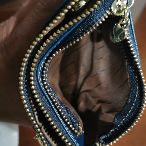 5" x 3 1/2" Teal Blue Leather Card / Coin Purse NWOT #220 - Picture 10 of 11